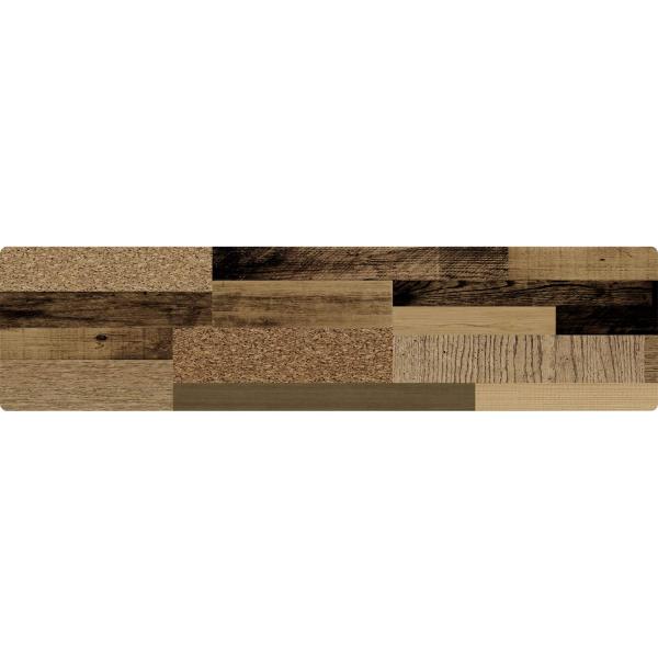 ベストコ キッチンマット ミックスウッド ダーク 45×180cm さらっと拭ける ぷにぷに触感 N...