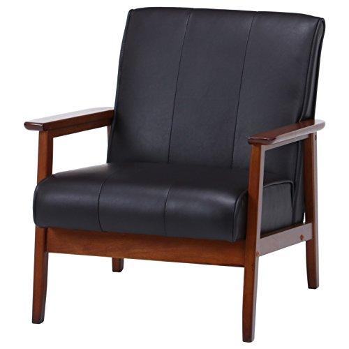 不二貿易 ソファ 1人掛け ソファー 一人掛け 肘付き 幅65×奥行72×高さ69cm ダークブラウ...