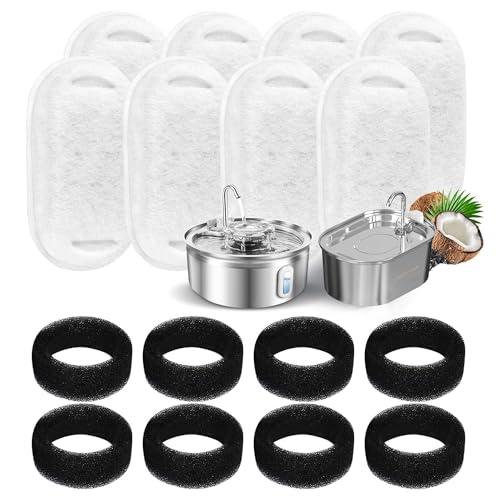 PETPNR ペット 給水器 フィルター 猫犬用 水飲み器 フィルター スポンジ付き 取り換え可能 ...