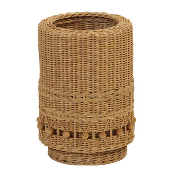 サンフラワーラタン ダストボックスフィオーレ ナチュラル 直径20×高さ30cm カバー付き GK8...