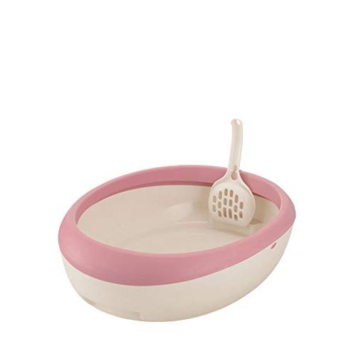 リッチェル 猫用トイレ本体 ラプレ ネコトイレ コーラルピンク M サイズ