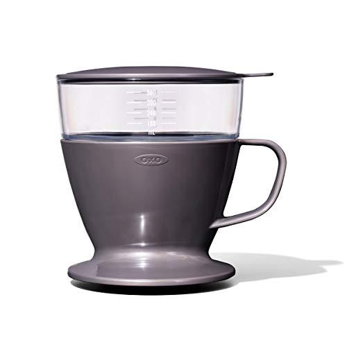 OXOオクソー オート ドリップ コーヒーメーカー 1-2杯用 360ml チャコール グレー 台形...
