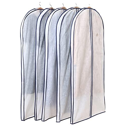 アストロ 衣類カバー マチ付きで厚手衣類対応 ロングサイズ 5枚組 吊り下げたまま使えるゆったりシワ...