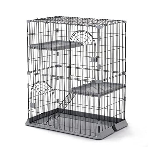 BTM 猫ケージ キャットケージ 2段 おしゃれ キャットハウス ネコハウス 留守番 梯子付き 保護...