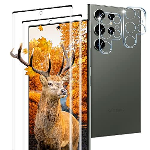 2+2枚セット 指紋認証対応 用 Galaxy S23 Ultra ガラスフィルム 2枚 ギャラクシ...