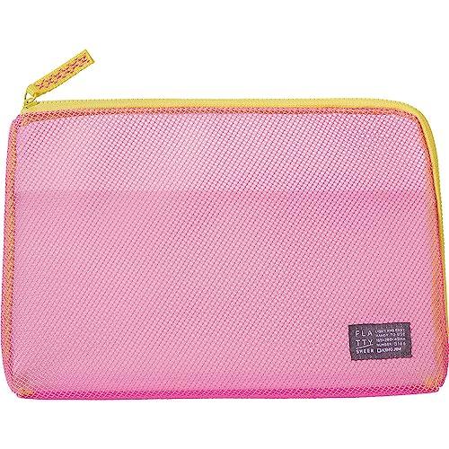 キングジム メッシュポーチ フラッティ シアー Lサイズ ピンク 5166ヒン