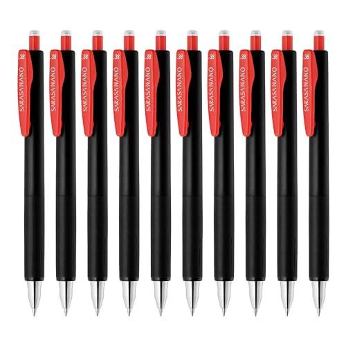 ゼブラ ジェルボールペン サラサナノ 0.38mm 赤 10本 B-JJX72-R-N