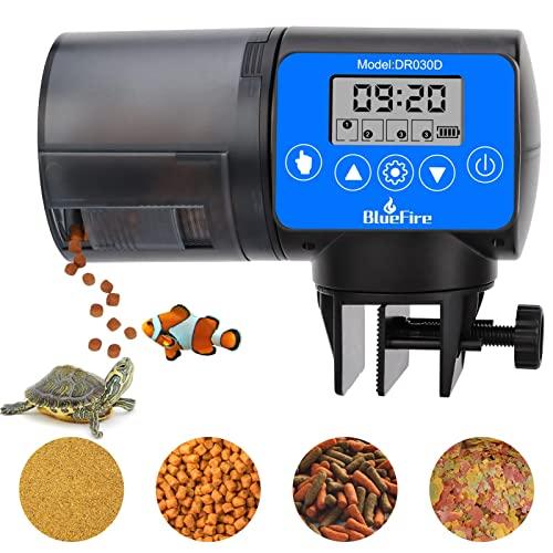 BlueFire 魚自動給餌器 餌やり器 オートフィーダー 熱帯魚 金魚 水族水槽用 多段階&amp;多回転...