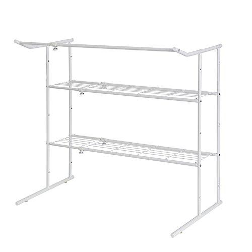 HEIAN SHINDO 押入れ収納棚 ハンガーパイプ付 横伸縮 ホワイト 幅76~105cm 高9...