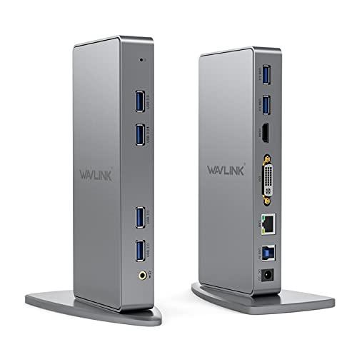 Wavlink USB 3.0ユニバーサル デュアル ディスプレイ ドッキングステーション ギガビッ...