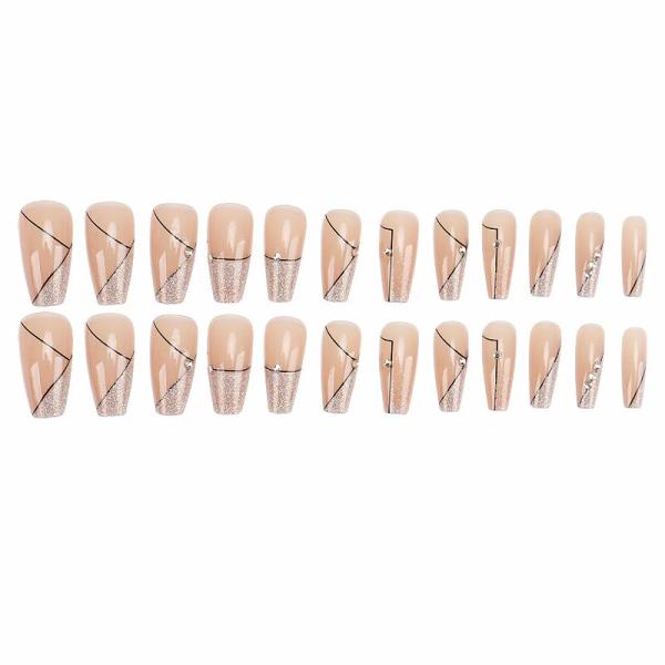 CRSHIPネイルチップ つけ爪 可愛い優雅ネイル 両面接着テープ付き 3D デコレーション オフィ...