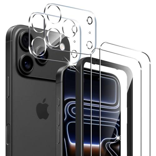 4枚セット+ガイドフレームFor iPhone 17 Pro ガラスフィルム2枚+カメラフィルム2枚...