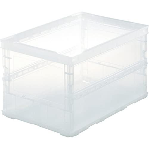 トラスコ中山TRUSCO 薄型折りたたみコンテナスケル 50L 透明 TSK-O50B-TM 収納ケ...