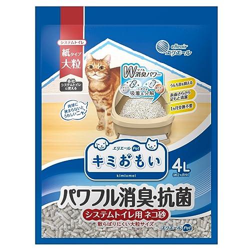 エリエール Pｅｔ キミおもいパワフル消臭・抗菌システムトイレ用ネコ砂大粒4L