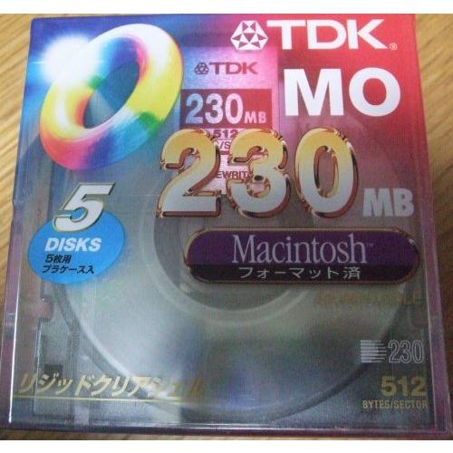 TDK 3.5MO 230MB Macフォーマット 5枚 デスクトップケース MO-R230MX5P...