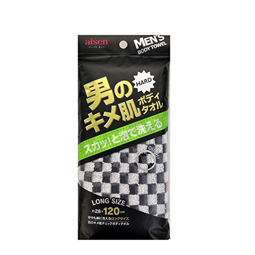 アイセンAISEN メンズ ボディタオル 男のキメ肌 チェックボディタオル キレのあるシャリ感 12...