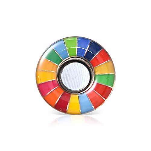 Aoouik sdgs バッジ マグネット 25mm 国連 sdgs バッチ sdgs ピンバッジ ...