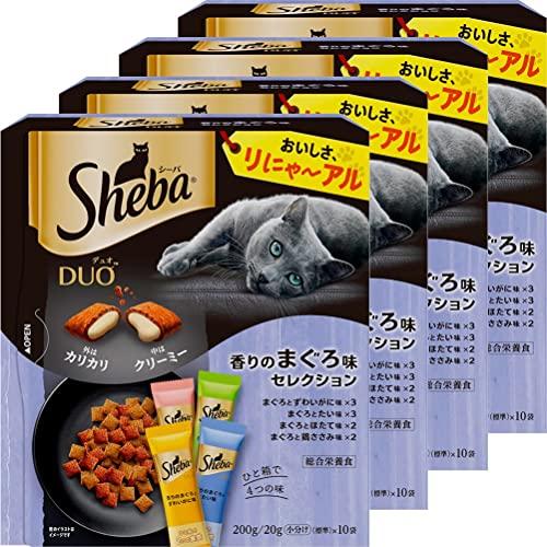 シーバ Sheba デュオ キャットフード 香りのまぐろ味セレクション 成猫用 200g×4個まとめ...