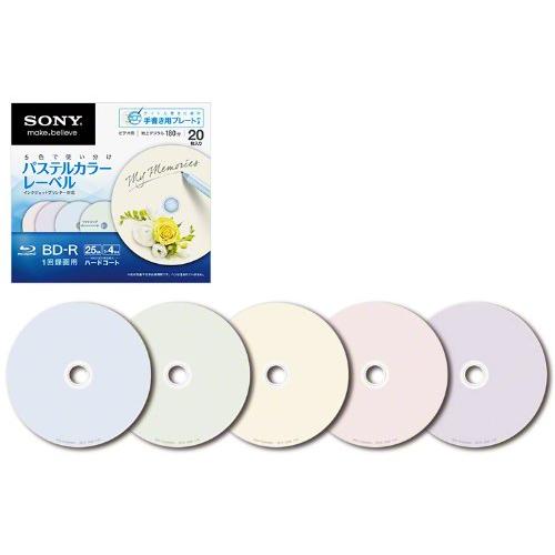 SONY ビデオ用BD-R 追記型 片面1層25GB 4倍速 手書&amp;プリンター対応カラー 20P 2...
