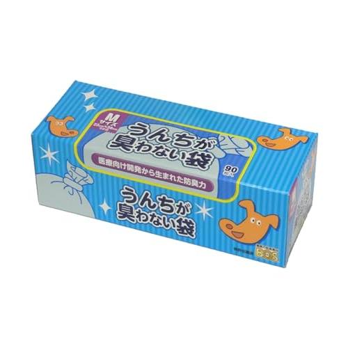 驚異の防臭袋 BOS ボス うんちが臭わない袋 ペット用 うんち 処理袋袋カラー：ブルー Mサイズ ...