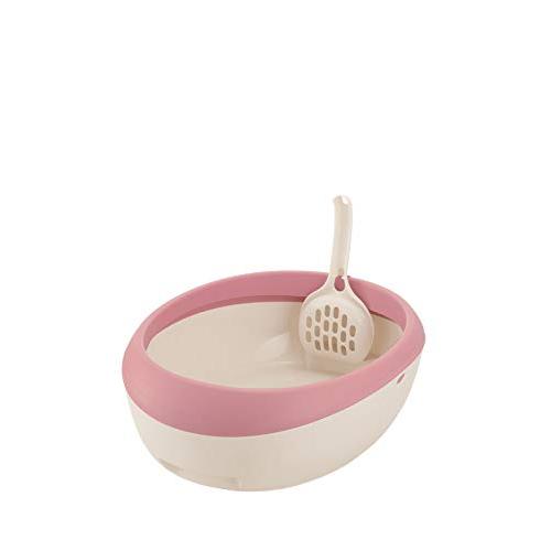 リッチェル 猫用トイレ本体 ラプレ ネコトイレ コーラルピンク S サイズ