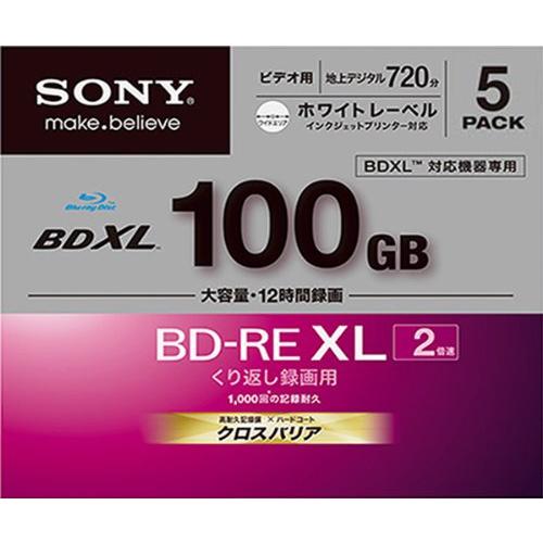 ソニー ビデオ用BD-RE 100GB 2倍速 プリンタブル 5P