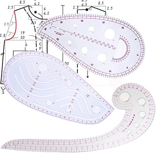 Forahome カーブルーラー 曲線定規 3枚セット 縫製定規 洋裁 簡単にカーブを作るソーイング...
