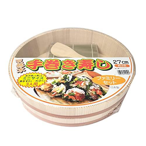 立花容器 寿司桶 手巻き寿司 セット 天然木 幅27×奥行27×高さ7cm 約3合 SPシリーズ プ...