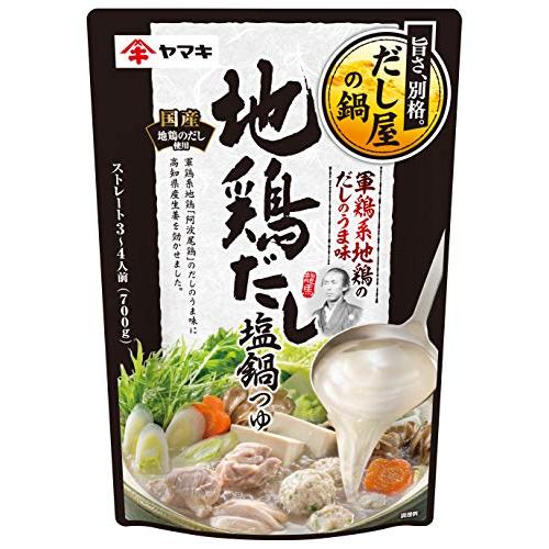 ヤマキ 地鶏だし塩鍋つゆ 700g ×4袋