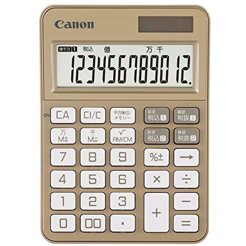 Canon カラフル電卓 抗菌仕様 KS-125WUC シャンパンゴールド 12桁/ミニ卓上サイズ/...