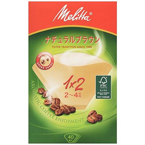 メリタ Melitta コーヒー フィルター ペーパー 2~4杯用 1×2 用 40枚入り アロマジ...