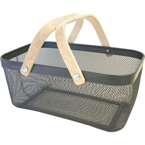 ダイカイ リーニエ バスケット アイアンバスケット ウッドハンドル付き 40×24.5×18 40×...