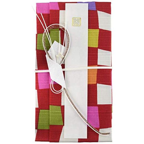 フォーラムアート ハンカチで出来た御祝儀袋「心込袋」 チェッカー アカ