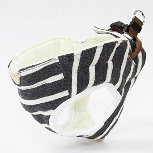 ペティオ Petio 7歳からのやさしいハーネス ボーダー グレー 小型犬用 SS サイズ