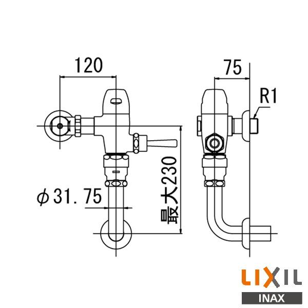 INAX LIXIL CF-510KU-C 一般用フラッシュバルブ 節水形 中水用 トイレ 大便器 ...