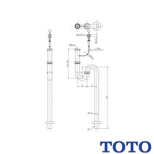TOTO 洗面器用排水金具 TLDS2201JA 床排水 32ミリ ワンプッシュ式 盗難