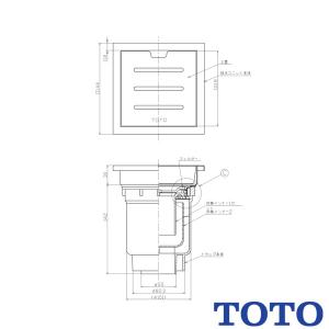 TOTO 浴室排水ユニット  YTB150SR 非防水層タイプ 縦引きトラップ 150角タイル用