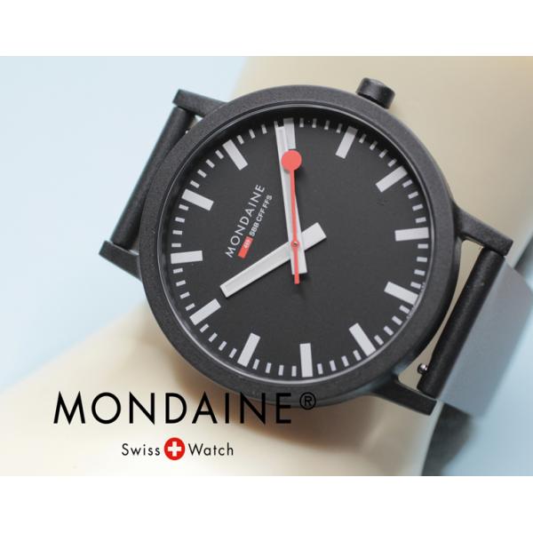 モンディーン 腕時計 エッセンス essence 41ミリサイズ ブラック文字盤 ウレタンストラップ...
