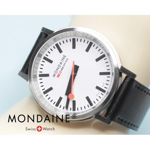モンディーン MONDAINE 腕時計 Stop2Go ストップ・トゥ・ゴー ホワイト文字盤 41m...
