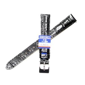 SEIKO（セイコー） 純正 時計バンド カーフ ワニ型押し ブラック 18