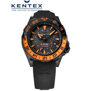 ケンテックス KENTEX 腕時計 自動巻き マリン ジーエムティー MARINE GMT ブラック/オレンジ 88個限定モデル S820X-04 150M防水 国内正規品 送料無料｜e-shop-seikodo