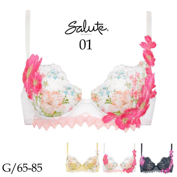 ワコール サルート 01G P-up ブラジャー Gカップ プッシュアップ 谷間 レディース BTJ...