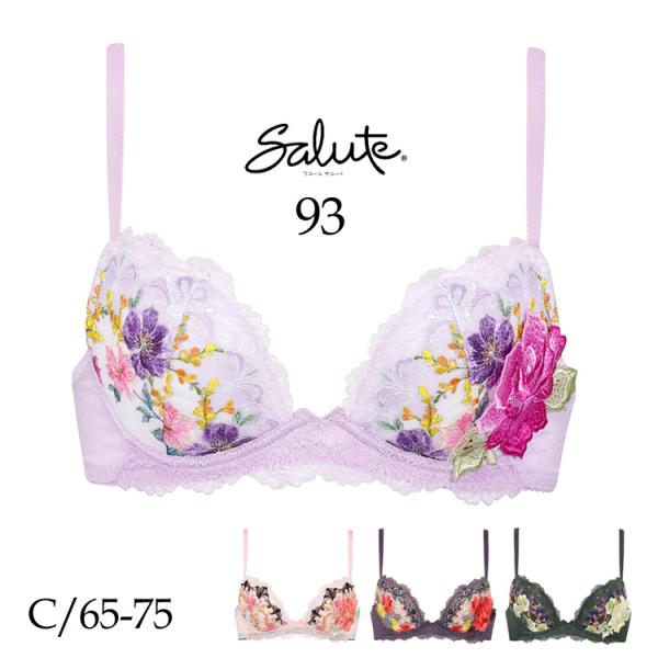 ワコール サルート 93G フロントエックス ブラジャー FRONT-X＋ 谷間 レディース C/6...