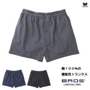 ワコールメンズ下着 ブロス トランクス 前開き 綿100% 吸汗速乾 抗菌防臭 ML｜e-sitagi