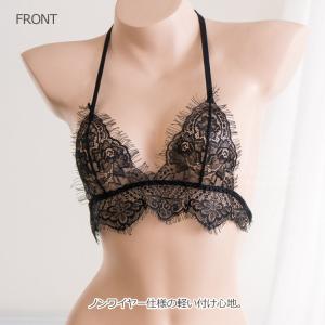レース ブラジャー 三角ブラ 透け セクシー ...の詳細画像2