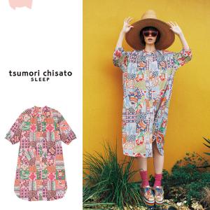 ツモリチサト ワンピース ロングシャツ パッチワーク 夏 涼しい 綿 ML