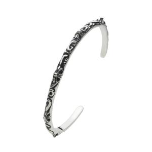 ブレスレット バングル メンズ シルバー925 silver925 スクラッチ シルバーバングル メンズ シルバーアクセサリー fb0124｜e-standard