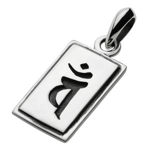 チェーン付き 梵字シルバーネックレス メンズ 人気 チェーン付き バン 未年・申年 お守り シルバー925 シルバー925 silver925 fp0159 c0019-45cm