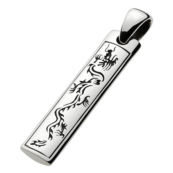 シルバーペンダント メンズ 鳳凰 龍 竜 ドラゴン 和風 和柄 お守り プレート シルバー925 プ...