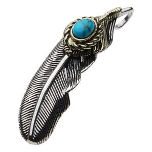 ターコイズ シルバーペンダント メンズ フェザー 羽 ネイティブ